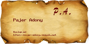 Pajer Adony névjegykártya
